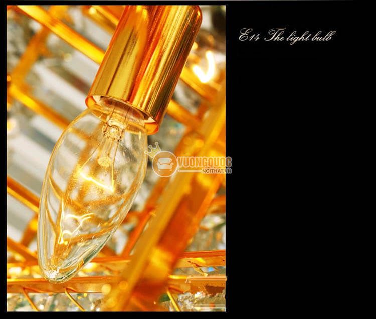 Đèn ốp trần chữ nhật mạ vàng sang trọng CM271-16